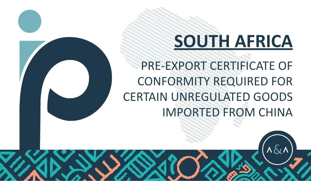 Pre-Export Certificate of Conformity required for certain unregulated ...
